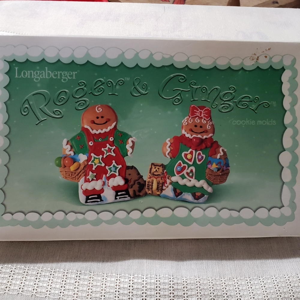 Longaberger Pottery Roger and Ginger Cookie Molds Discontinued